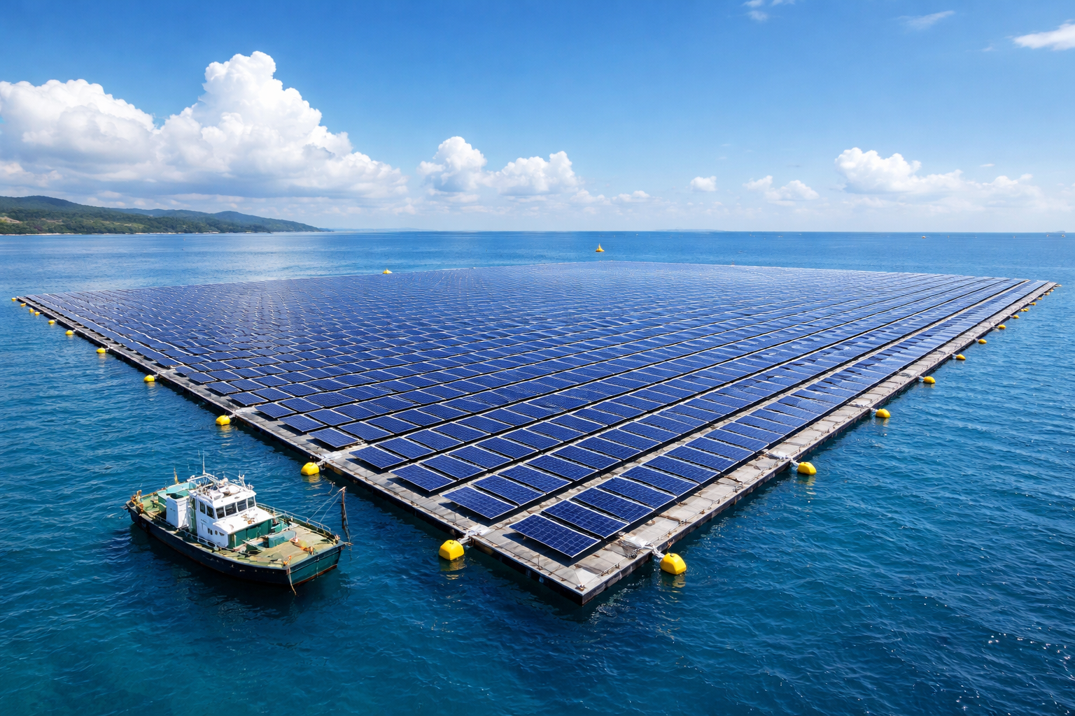 Китай запустил крупнейшую в мире морскую солнечную электростанцию