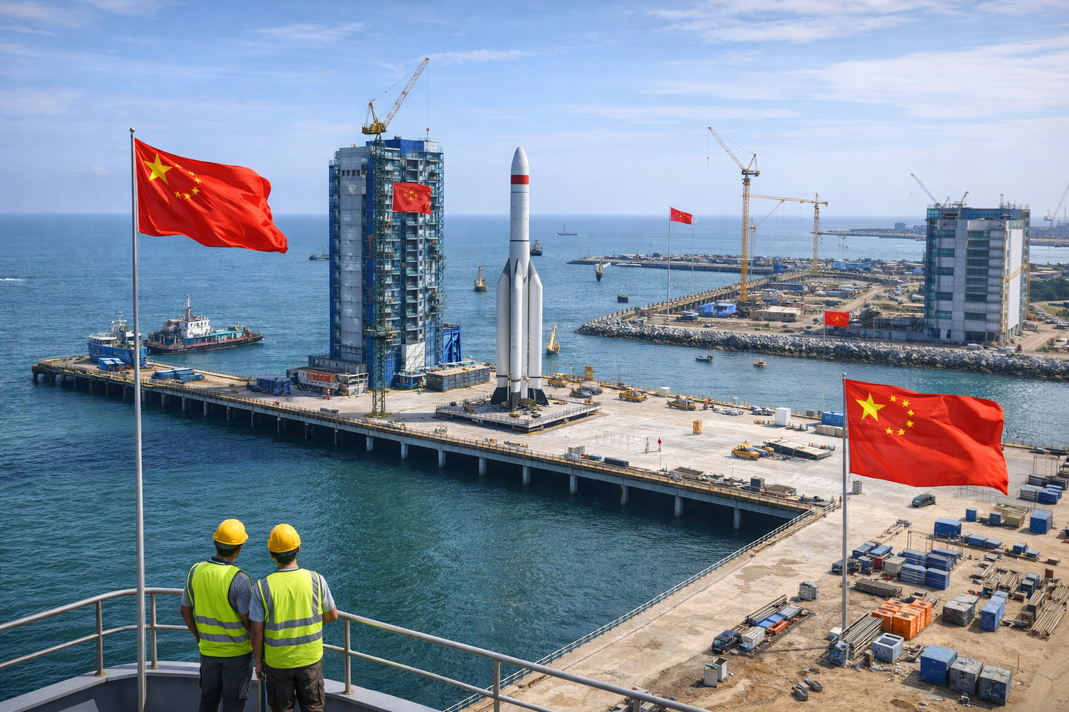 В Китае начали строительство первой морской базы для многоразовых ракет